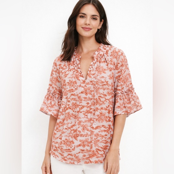 LOFT Tops - LOFT Floral V-Neck Blouse | Size Medium